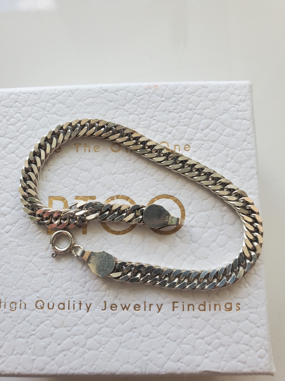 Sterling Silver Cuban Link Bracelet - Silver 925 Sterling Shinney Nice 7 Inches